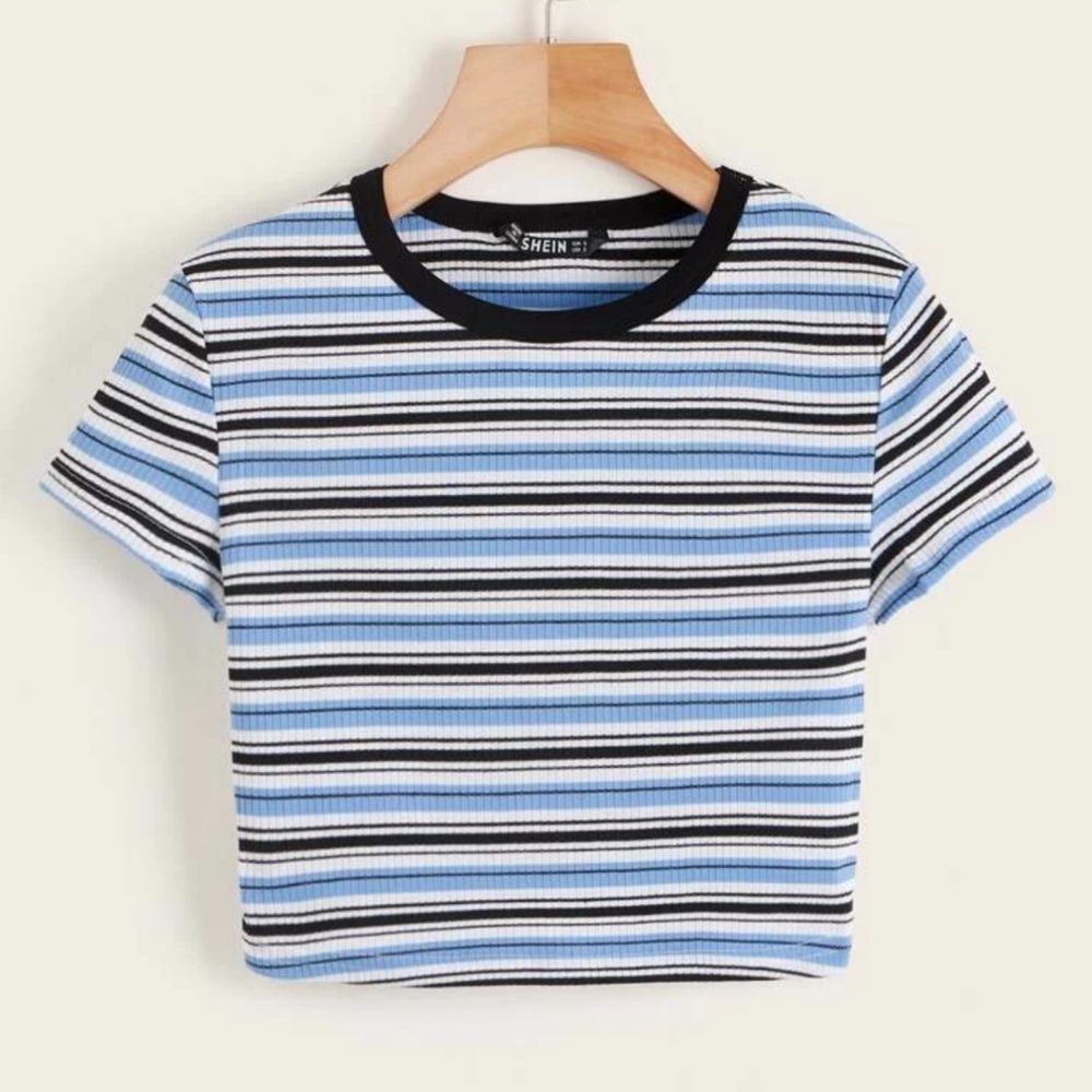 SHEIN striped crop top